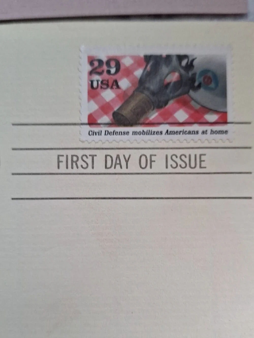 Home Collectible - Maroon and Gold WWII Civil Defense Stamp 1st In Series